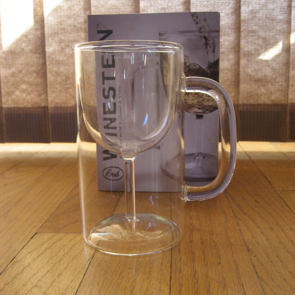 Clear Glass Stein w/Wine Glass Inside